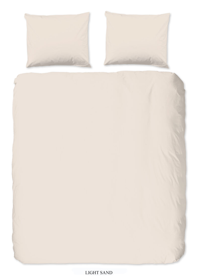 HIP Dekbedovertrek "uni dessin" - Zand - (140x200/220 cm) - Katoen Satijn
