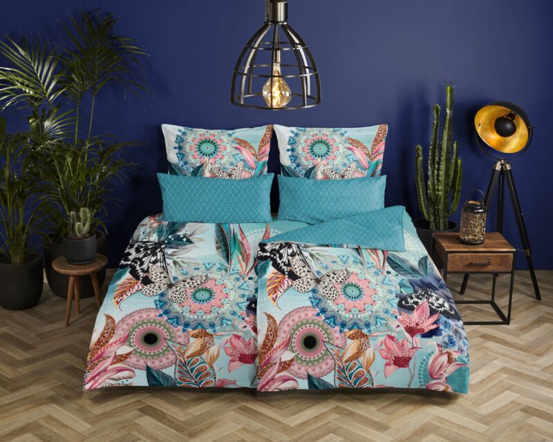 HIP Katoen Satijnen kussensloop "Maximilian" - Aqua