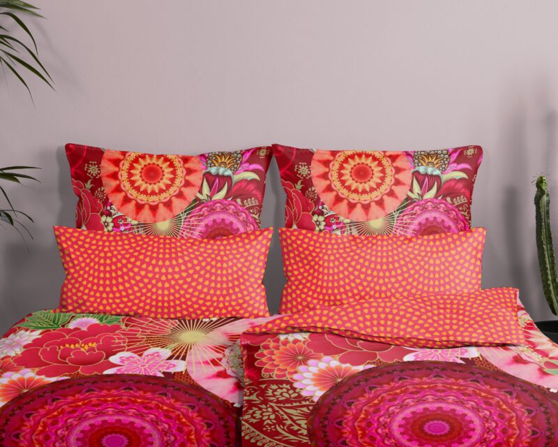 HIP Katoen Satijnen kussensloop "Yuki" - Rood