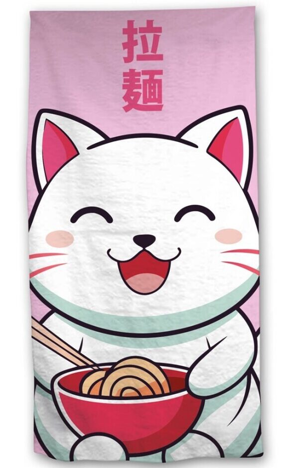 Kawaii Cat strandlaken 70 x 140 cm polyester - pre order