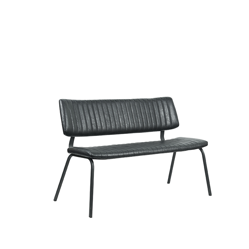 LABEL51 Eetkamerbank Gusto - Zwart - PU-Leder - 120 cm Gusto