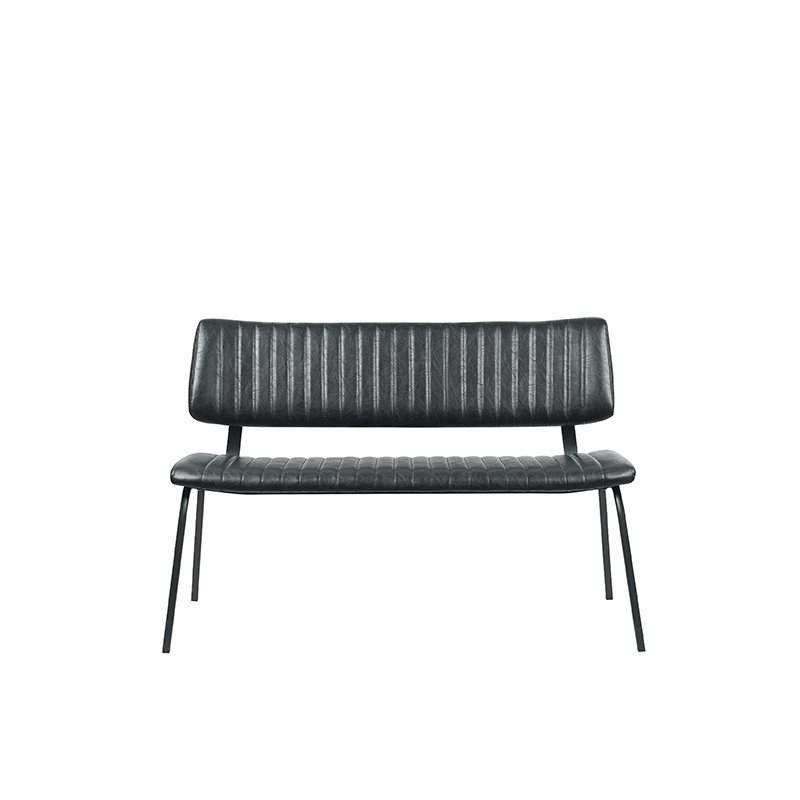 LABEL51 Eetkamerbank Gusto - Zwart - PU-Leder - 120 cm PU-Leder