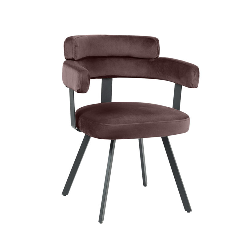 LABEL51 Eetkamerstoel Bardio - Taupe - Fluweel