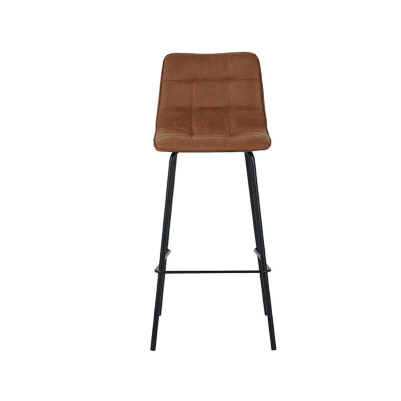 LABEL51 Eetkamerstoel Bistro - Cognac - Micro Suede - Hoog Bistro