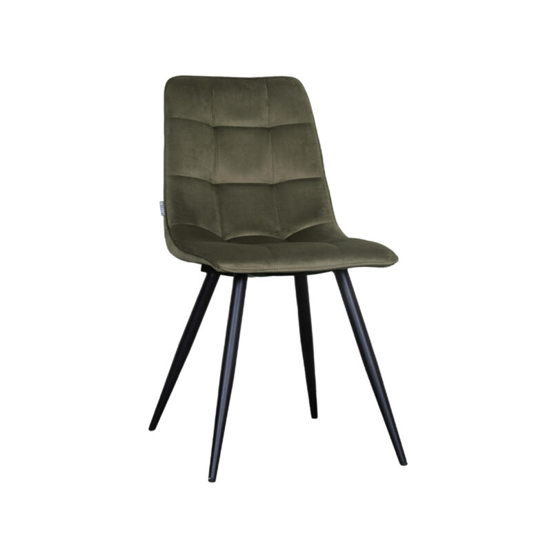 LABEL51 Eetkamerstoel Bistro - Hunter - Fluweel - Black Frame Bistro