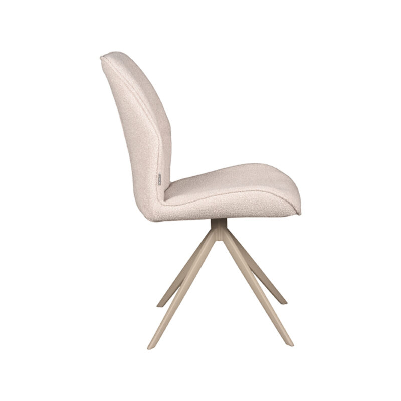 LABEL51 Eetkamerstoel Comfy - Naturel - Boucle - Taupe Frame Boucle