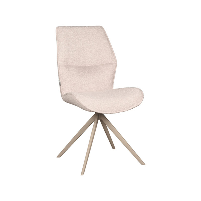 LABEL51 Eetkamerstoel Comfy - Naturel - Boucle - Taupe Frame