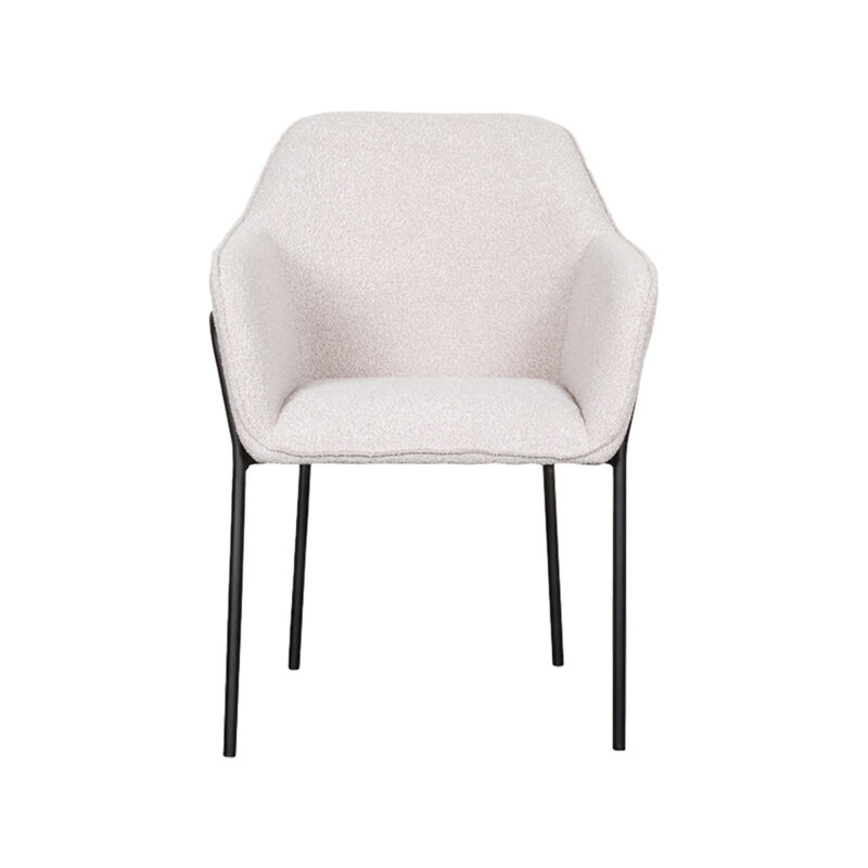 LABEL51 Eetkamerstoel Dexter - Naturel - Boucle - Black Frame Boucle