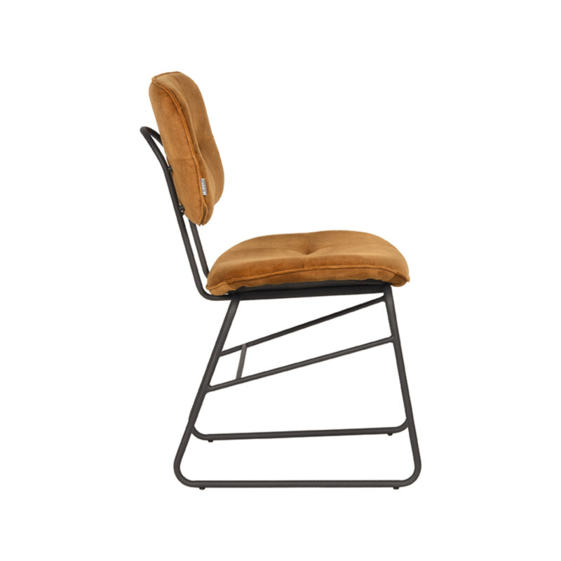 LABEL51 Eetkamerstoel Dez - Oker - Velours - Black Frame Velours