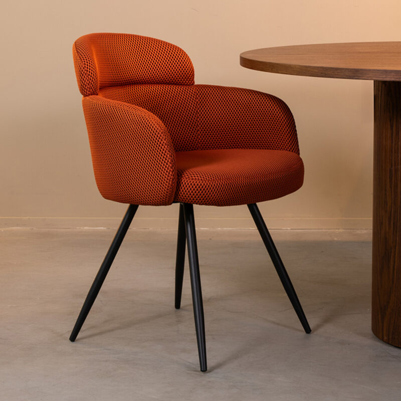 LABEL51 Eetkamerstoel Dinner - Rust - Breathe - Black Frame