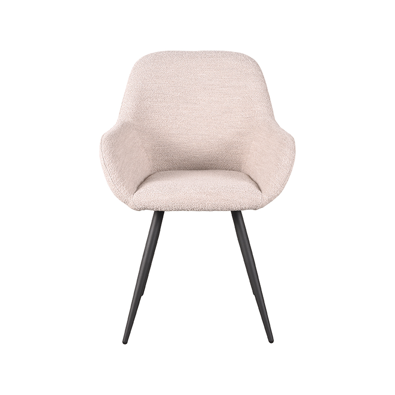 LABEL51 Eetkamerstoel Fender - Naturel - Boucle - Black Frame Boucle