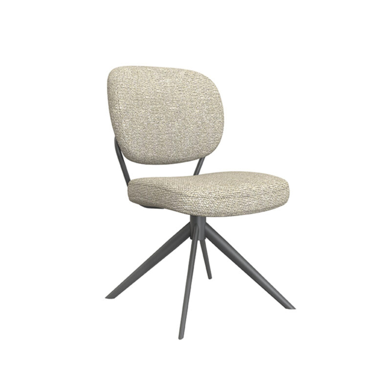 LABEL51 Eetkamerstoel Geneva - Naturel - Boucle - Black Frame Boucle