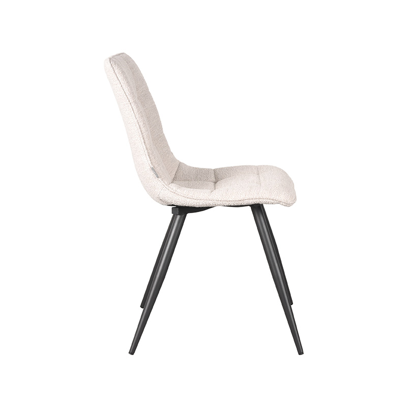 LABEL51 Eetkamerstoel Jelt - Naturel - Boucle - Black Frame Boucle