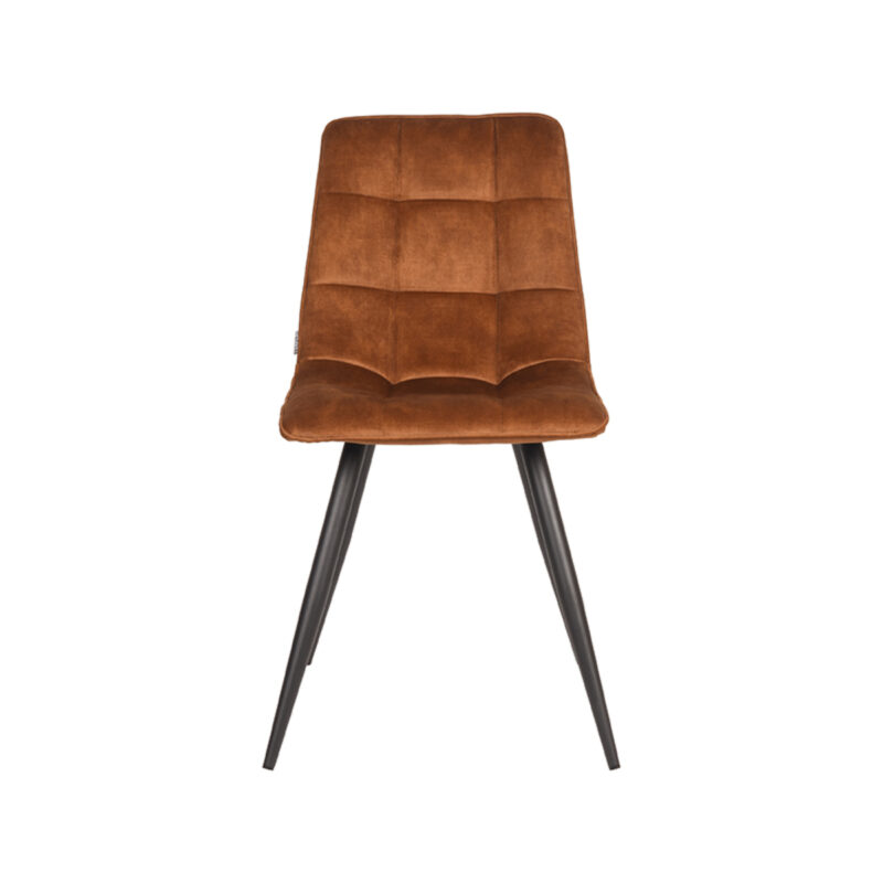 LABEL51 Eetkamerstoel Jelt - Oker - Velours - Black Frame Jelt