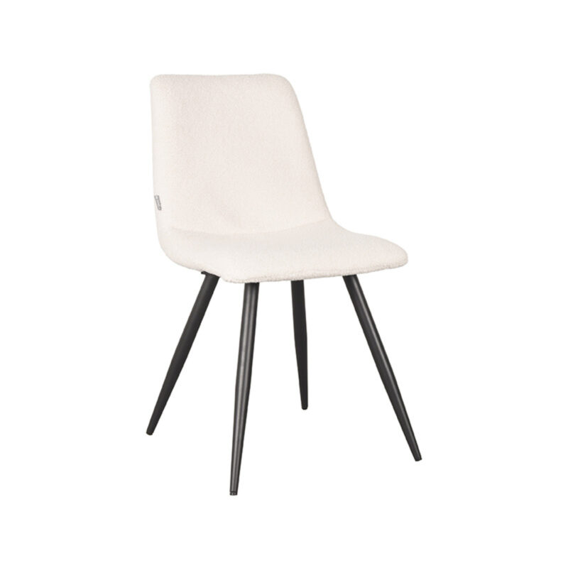 LABEL51 Eetkamerstoel Jep - Ivory - Teddy - Black Frame Jep