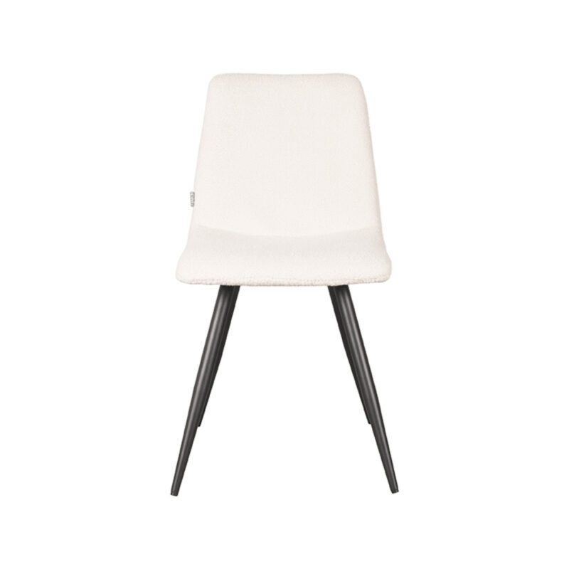 LABEL51 Eetkamerstoel Jep - Ivory - Teddy - Black Frame Teddy