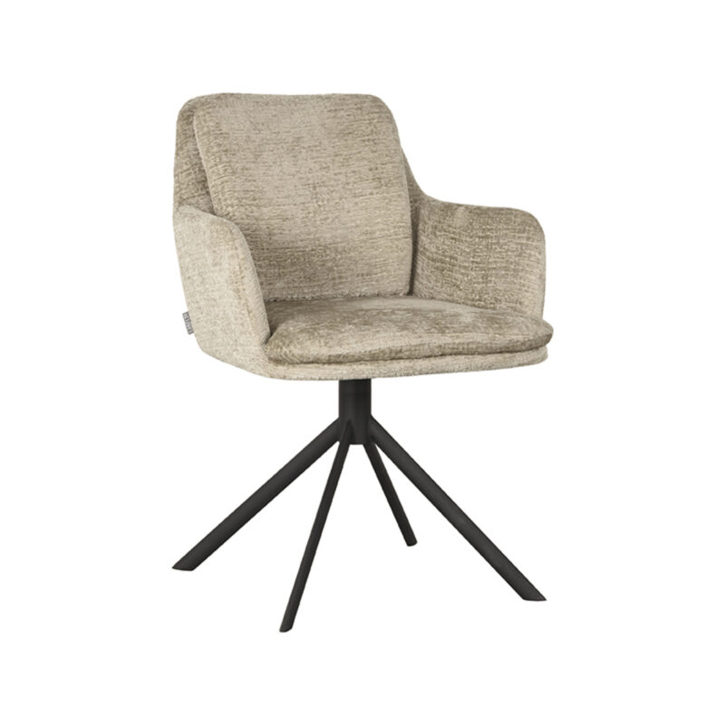 LABEL51 Eetkamerstoel Joy - Beige - Elegance - Black Frame Elegance