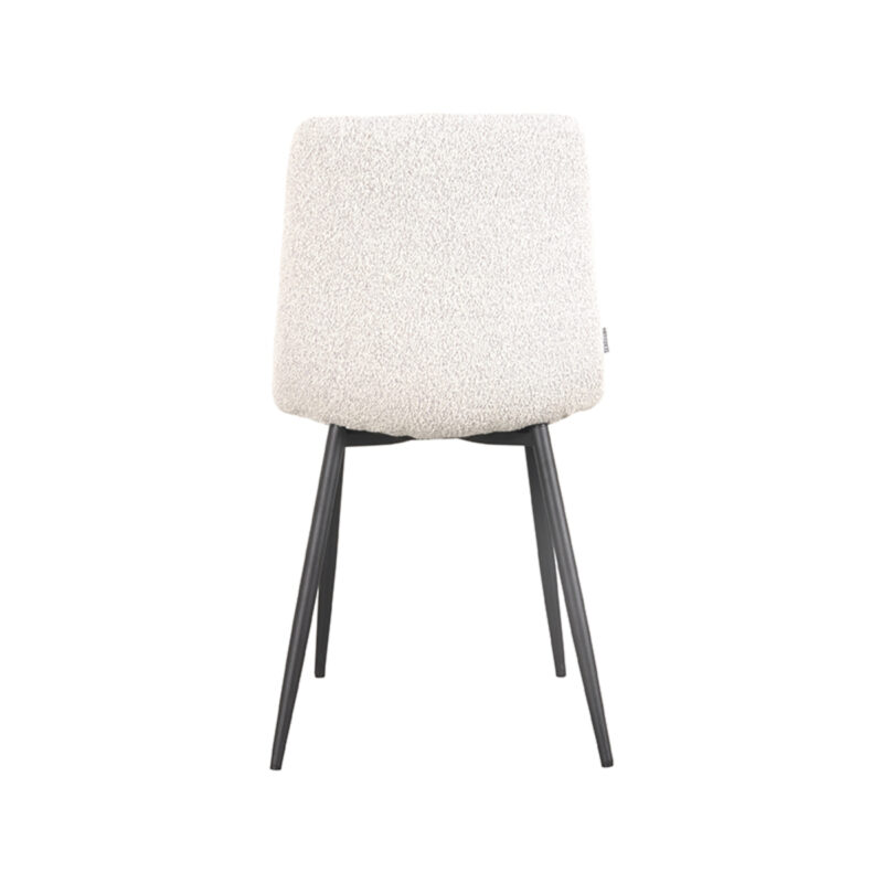 LABEL51 Eetkamerstoel Juul - Wit - Boucle - Black Frame Juul
