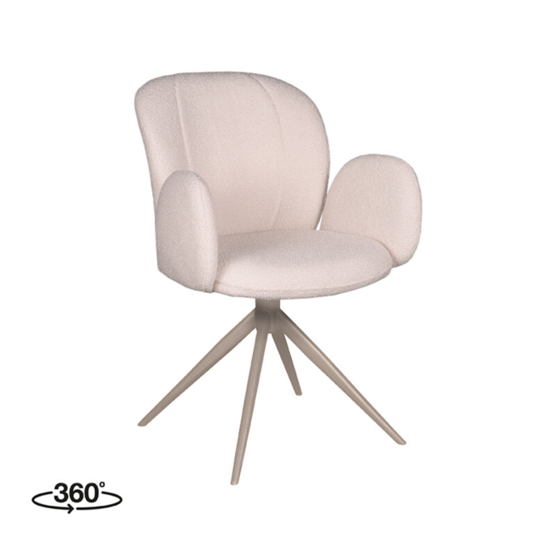 LABEL51 Eetkamerstoel Kimball - Naturel - Boucle - Taupe Frame Kimball