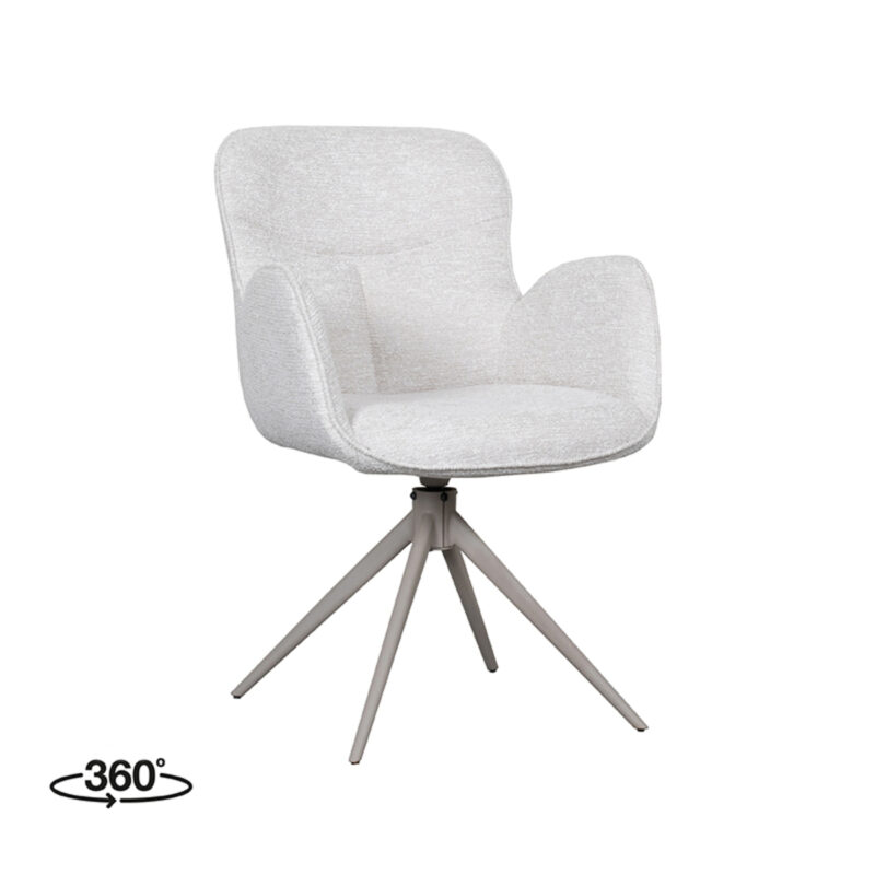 LABEL51 Eetkamerstoel Lasse - Naturel - Canyon - Taupe Frame Lasse