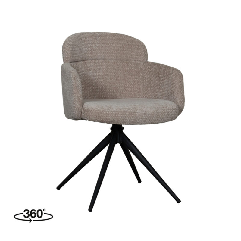 LABEL51 Eetkamerstoel Levi - Clay - Elite - Black Frame Levi