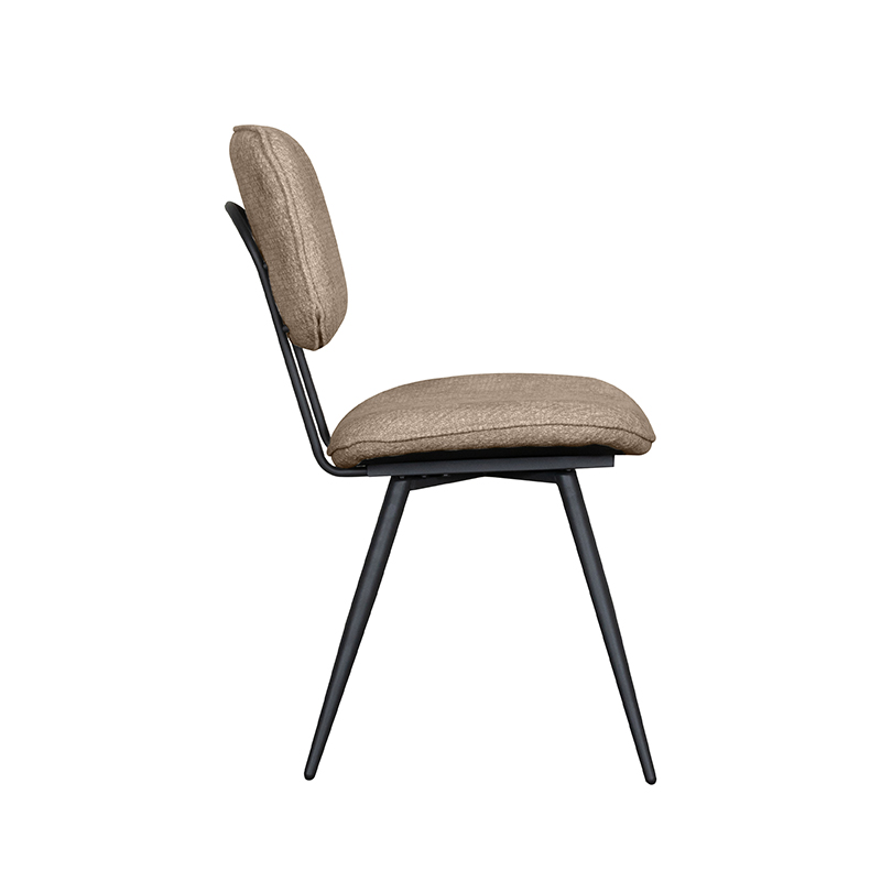 LABEL51 Eetkamerstoel Liva - Clay - Elite - Zwart Metalen Frame Liva