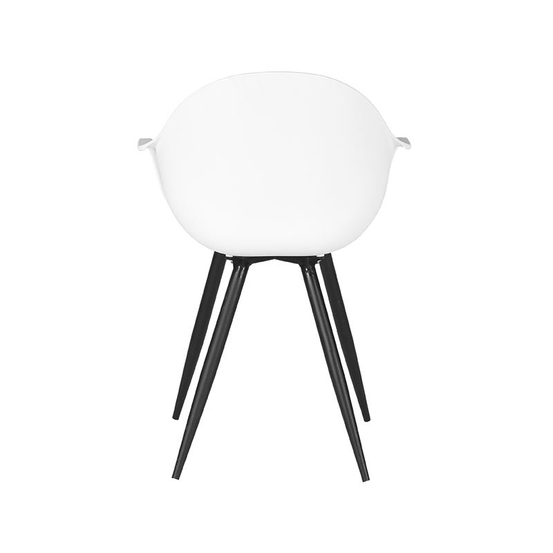 LABEL51 Eetkamerstoel Luca - Wit - Kunststof - Black Frame Kunststof