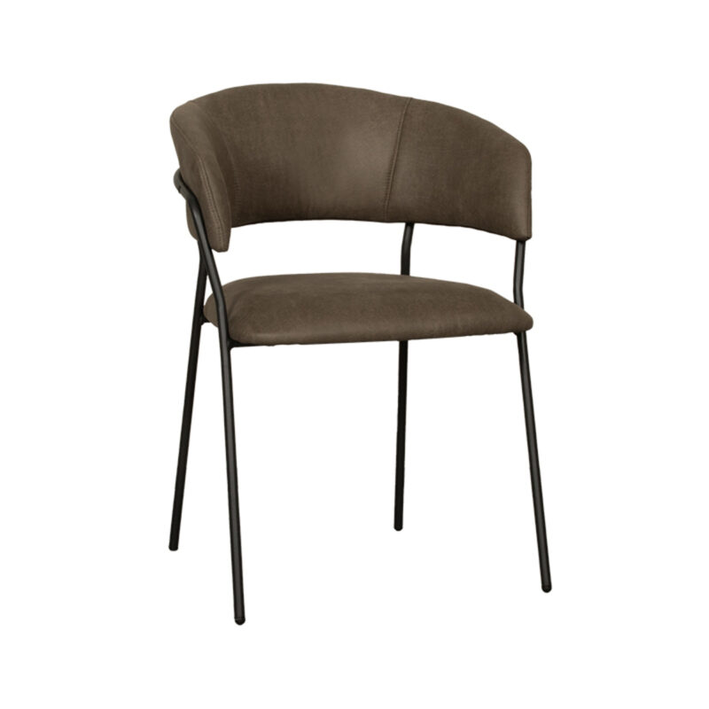 LABEL51 Eetkamerstoel Luuk - Moss - Micro Suede - Black Frame Luuk