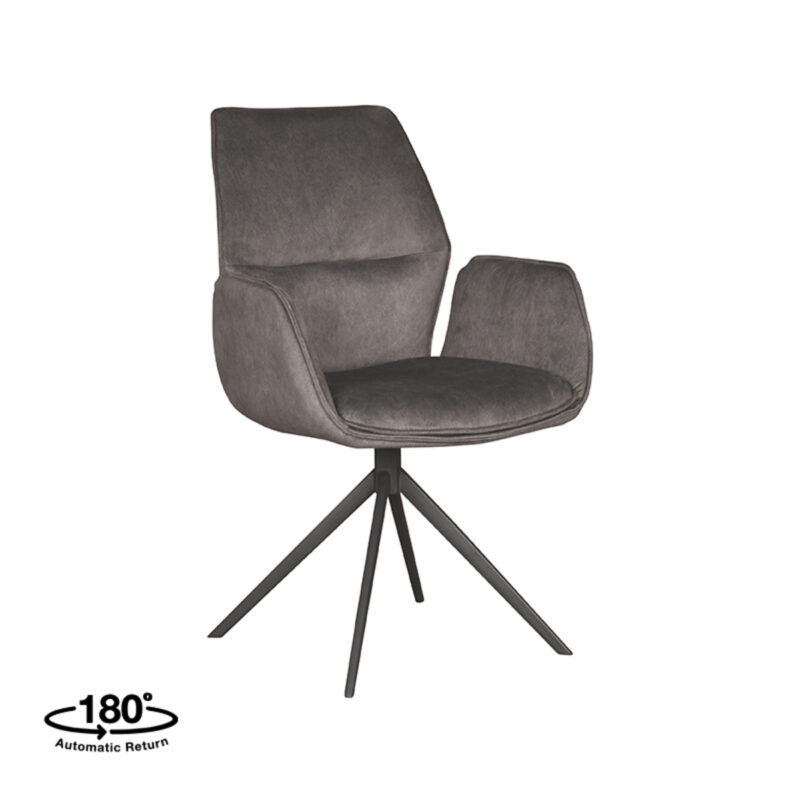 LABEL51 Eetkamerstoel Mellow - Antraciet - Cosmo - Black Frame Mellow