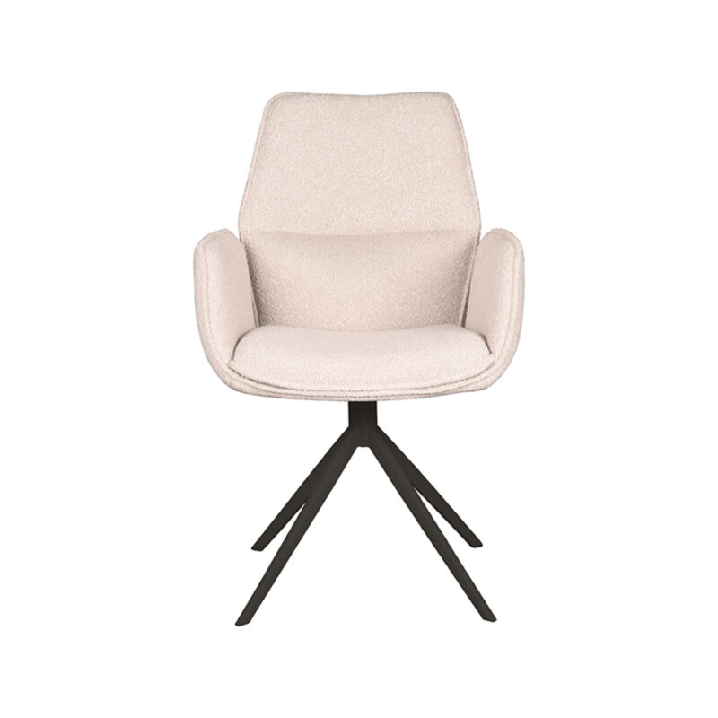 LABEL51 Eetkamerstoel Mellow - Naturel - Boucle - Black Frame Boucle