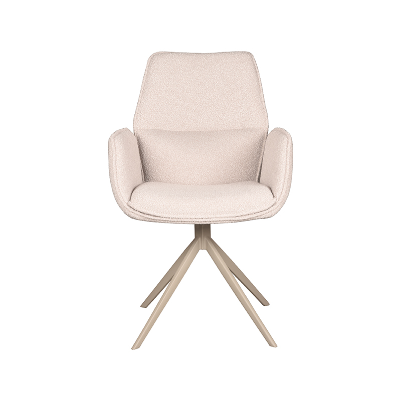 LABEL51 Eetkamerstoel Mellow - Naturel - Boucle - Taupe Frame Boucle