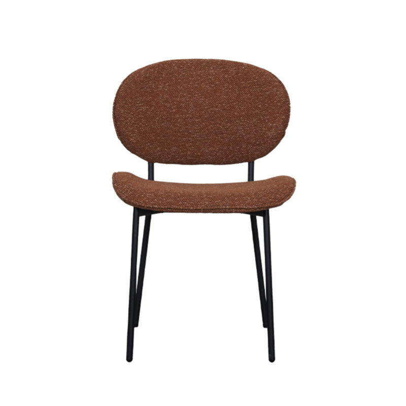 LABEL51 Eetkamerstoel Senn - Coral - Boucle - Black Frame Senn