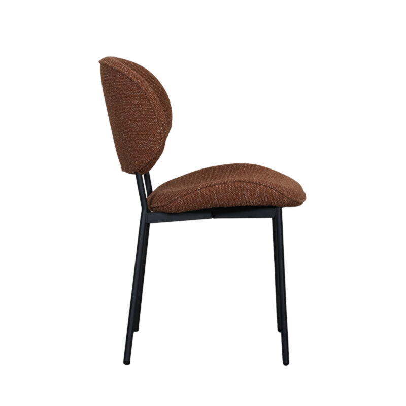 LABEL51 Eetkamerstoel Senn - Coral - Boucle - Black Frame Boucle