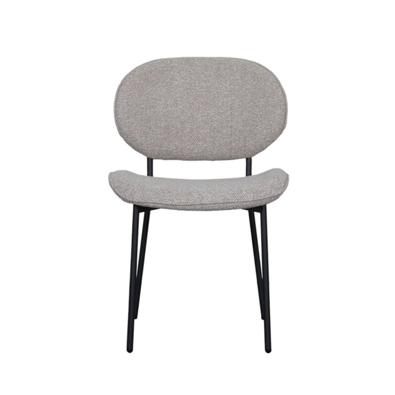 LABEL51 Eetkamerstoel Senn - Naturel - Boucle - Black Frame Senn