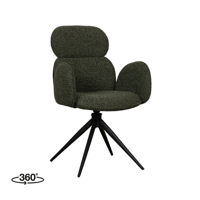 LABEL51 Eetkamerstoel Vidar - Forest - Boucle - Black Frame Vidar