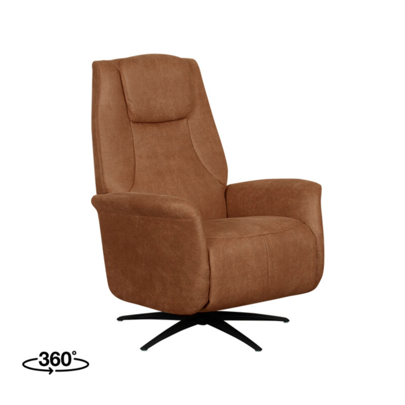 LABEL51 Fauteuil Stockholm - Cognac - Micro Suede - 1-Motorig