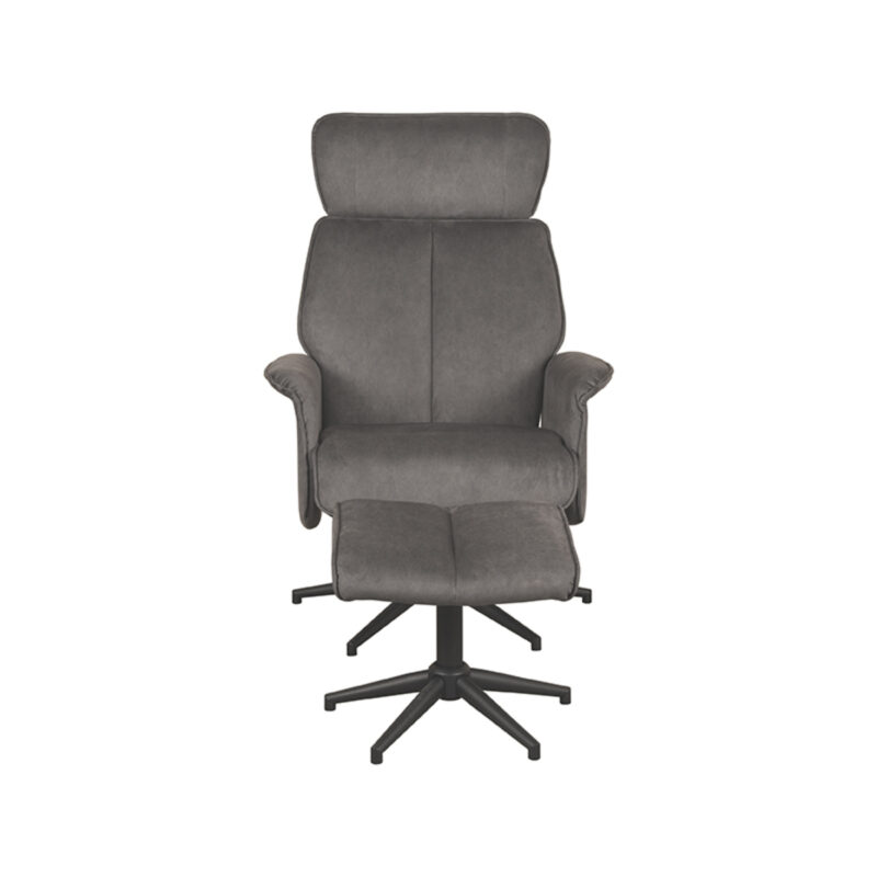 LABEL51 Fauteuil Verdal - Antraciet - Cosmo - Incl. Hocker Cosmo