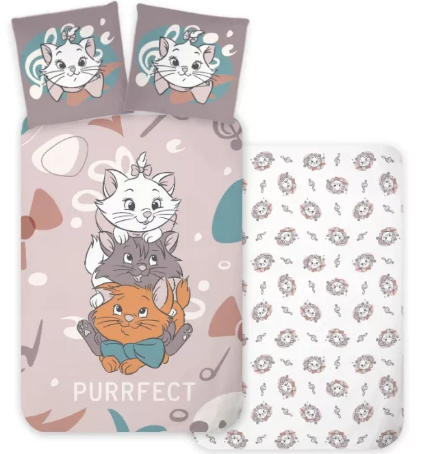 Marie Purrfect Dekbedovertrek 100 x 135 cm - Katoen - 40 x 60 cm