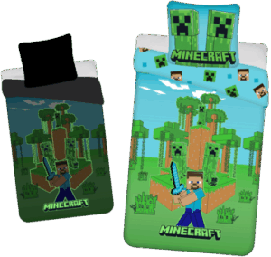 Minecraft Jungle fight Dekbedovertrek Glow in the dark - 140 x 200 cm - Katoen (70 x 90 cm)