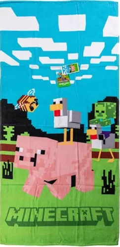 Minecraft Strandlaken Piggy 70 x 140 cm - katoen