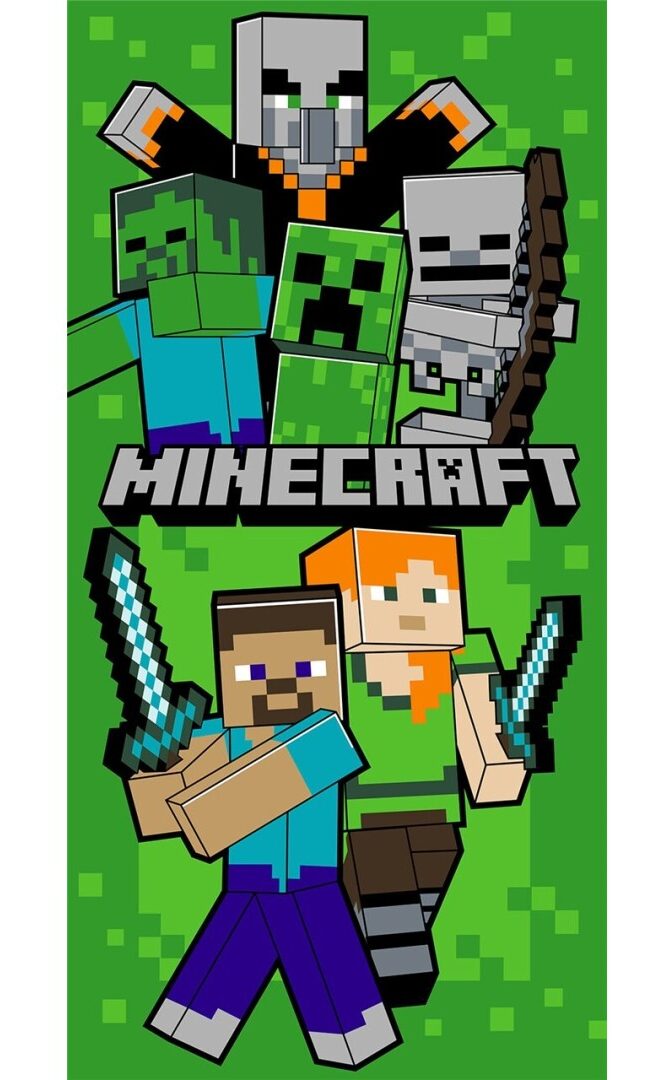 Minecraft groen strandlaken 70 x 140 cm - pre order