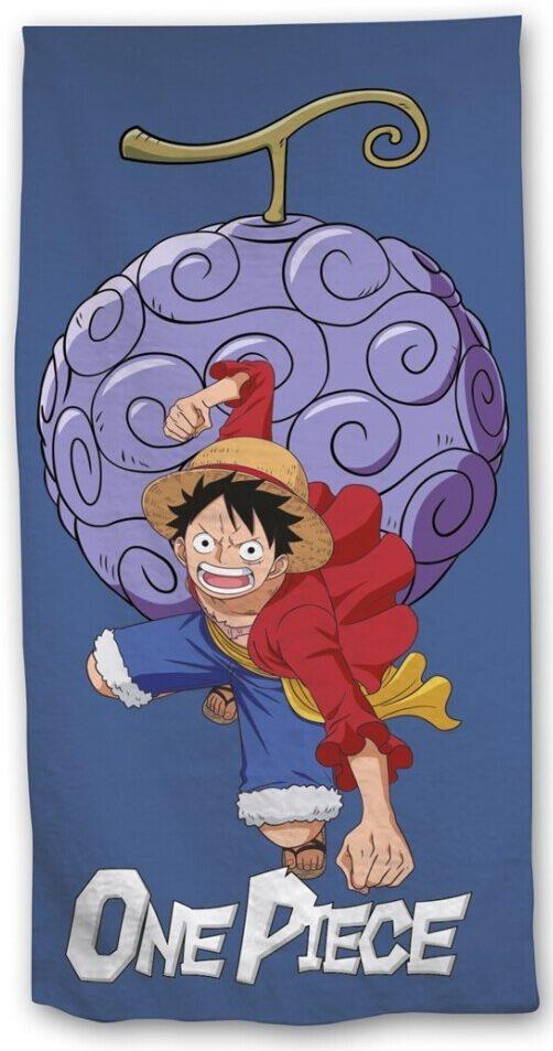 One Piece badhanddoek 70 x 140 cm polyester blauw/paars