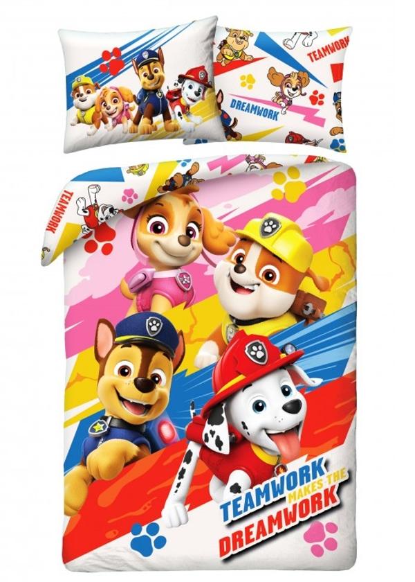 Paw Patrol dekbedovertrek Teamwork = Dreamwork 140 x 200 cm katoen