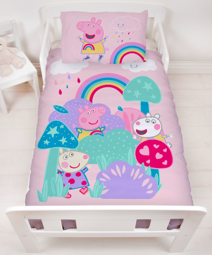 Peppa Pig peuterdekbedovertrek Rainbow 120 x 150 cm