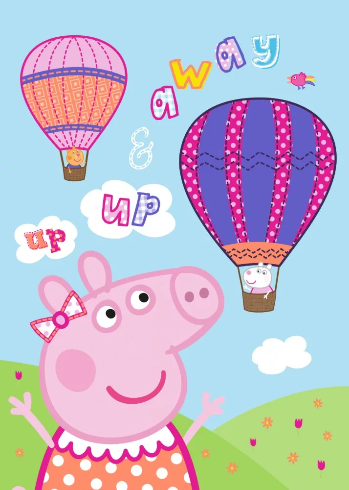 Peppa Pig fleece Plaid Away air balloon  - 100 x 140 cm