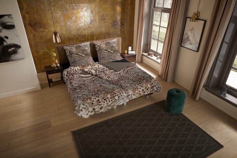 Pure Microfiber dekbedovertrek  "Skins" - Bruin