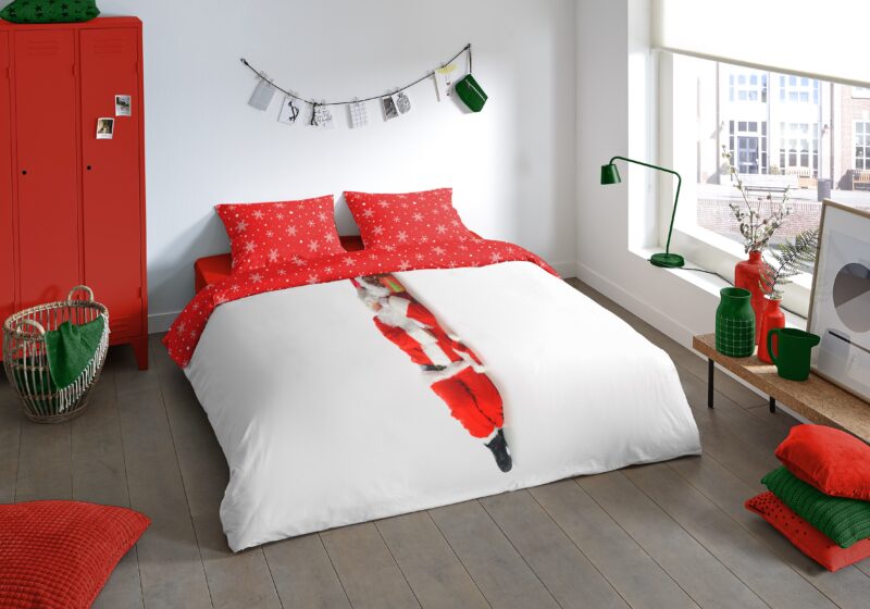 Pure Microfiber dekbedovertrek  "Santa" - Rood