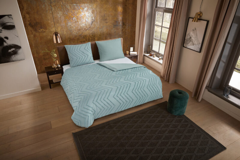 Pure Microfiber dekbedovertrek  "Zigzag" - Groen