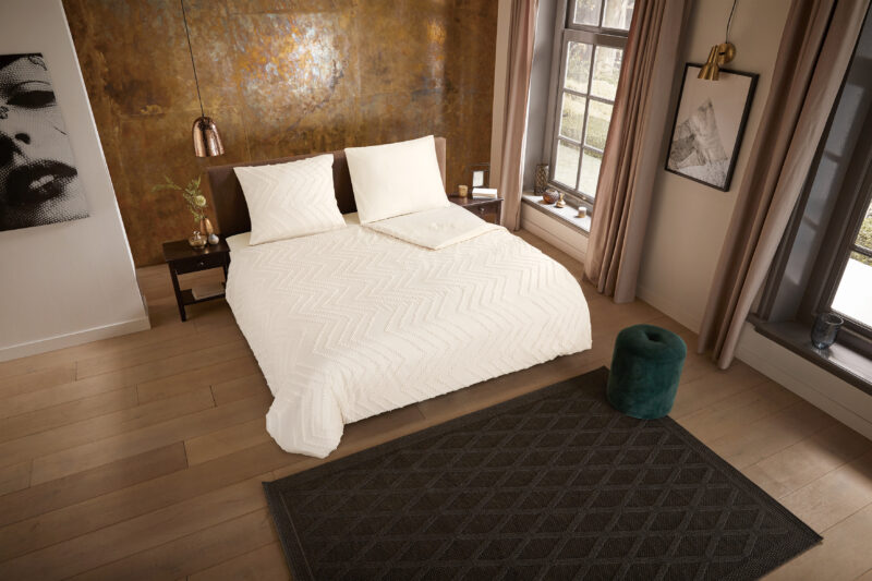 Pure Microfiber dekbedovertrek  "Zigzag" - Wit