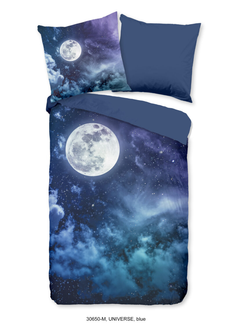 Pure Dekbedovertrek "maan met sterrenhemel" - Multi - (135x200 cm) - Microfiber